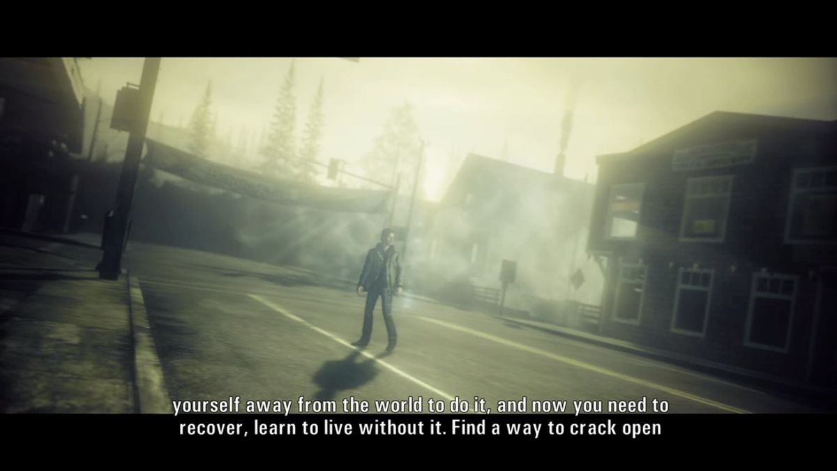 Alan Wake: The Signal (Xbox One) screenshot: Alan is now in the heart of darkness and looking for a way out