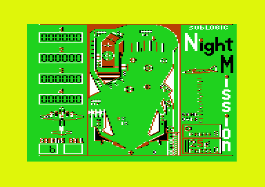 Night Mission Pinball (Commodore 64) screenshot: When you combine color selection with the "High/Low resolution select", you can have a screen like this.