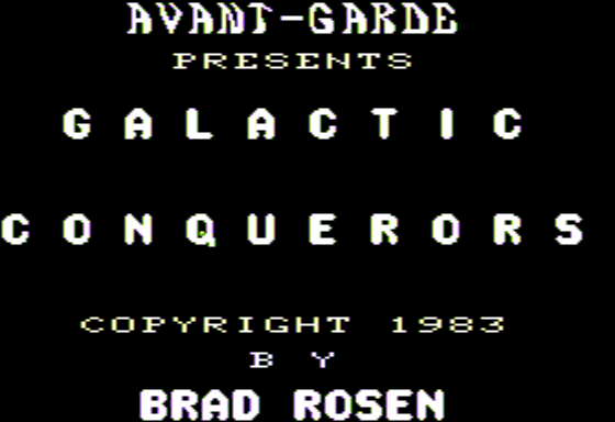 Triple Arcade Insanity (Apple II) screenshot: Galactic Conquerors