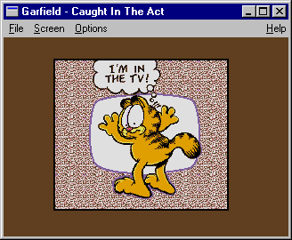 Garfield: Caught in the Act (Windows) screenshot: Caught by TV! (from the opening intro)