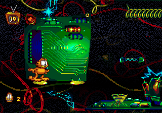 Garfield: Caught in the Act (Genesis) screenshot: You have several seconds to reach the other end of the room