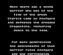 Dragon Warrior II (NES) screenshot: The story