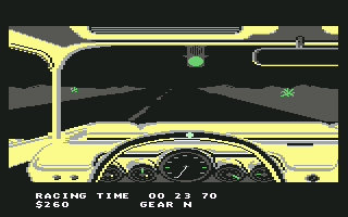 Street Rod (Commodore 64) screenshot: Racing against somebody