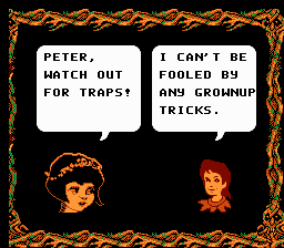 Fox's Peter Pan & The Pirates: The Revenge of Captain Hook (NES) screenshot: Wendy's dialogue