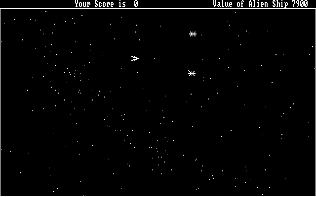 Kamikazi Alien (DOS) screenshot: Here come some aliens!