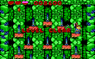 Dino Jnr. in Canyon Capers (DOS) screenshot: Level clear (EGA)