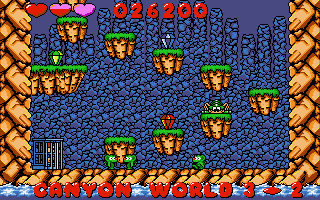 Dino Jnr. in Canyon Capers (DOS) screenshot: Entering the Canyon World (VGA)