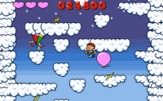 Dino Jnr. in Canyon Capers (DOS) screenshot: Jumping higher to the stars (VGA)