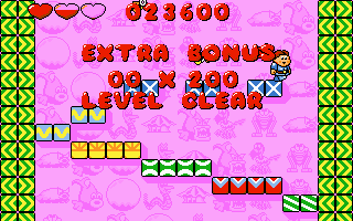 Dino Jnr. in Canyon Capers (DOS) screenshot: Bonus level 2 clear (VGA)