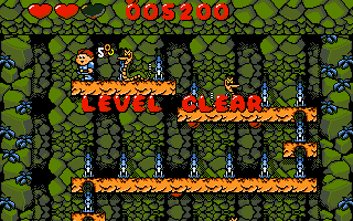 Dino Jnr. in Canyon Capers (DOS) screenshot: Level clear (VGA)