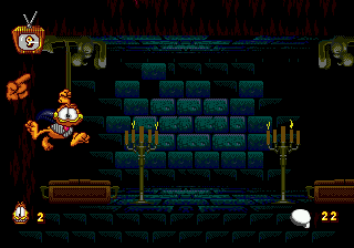 Garfield: Caught in the Act (Genesis) screenshot: Under the cemetery