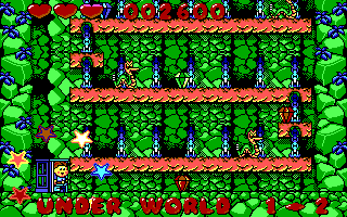 Dino Jnr. in Canyon Capers (DOS) screenshot: Entering the Under World (EGA)