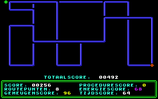 Floyd the Droid (Commodore 64) screenshot: Total Score of the first city; Amsterdam (Dutch)