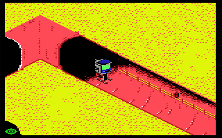 Floyd the Droid (Commodore 64) screenshot: Start Location in the second city; Londen (Dutch)