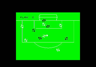 Footballer of the Year 2 (Amstrad CPC) screenshot: Match action.