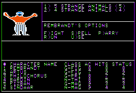 Wizardry: Knight of Diamonds - The Second Scenario (Apple II) screenshot: Combat