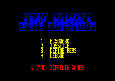 Jocky Wilson's Compendium of Darts (Amstrad CPC) screenshot: Control option.