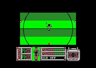Gary Lineker's Hot-Shot! (Amstrad CPC) screenshot: Kick-off.