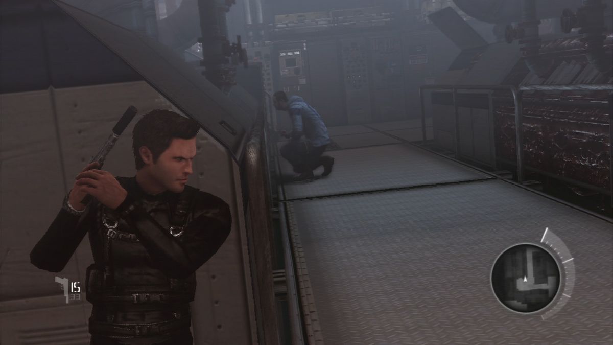 Robert Ludlum's The Bourne Conspiracy (PlayStation 3) screenshot: Sneaking past the maintenance crew