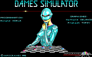 Dames Simulator (DOS) screenshot: Title screen (EGA)