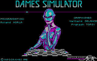 Dames Simulator (DOS) screenshot: Title Screen (CGA)