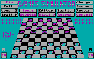 Dames Simulator (DOS) screenshot: Playing (CGA)