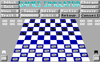 Dames Simulator (DOS) screenshot: Playing (EGA)