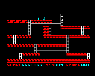 Lode Runner (BBC Micro) screenshot: Running to next level