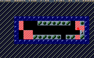Shiftrix (DOS) screenshot: Working through Level 1