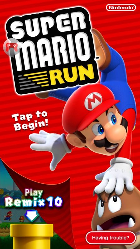 Super Mario Run (Android) screenshot: Title screen