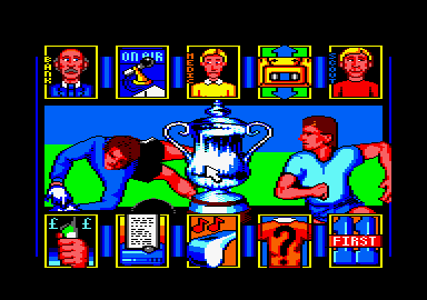 World Soccer (Amstrad CPC) screenshot: Main menu.