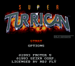 Super Turrican (SNES) screenshot: Title screen