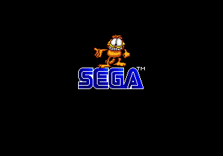 Garfield: Caught in the Act (Genesis) screenshot: Sega logo with Garfield! Cool! :)