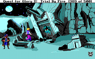 Quest for Glory II: Trial by Fire (DOS) screenshot: At the ancient temple