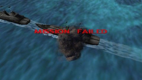 WWII: Battle Over the Pacific (PSP) screenshot: Mission failed