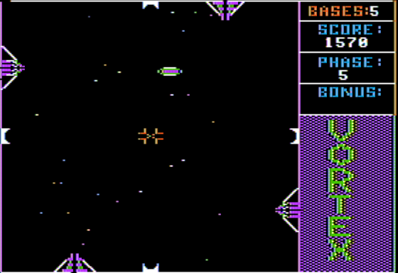 Vortex (Apple II) screenshot: An Alien Saucer