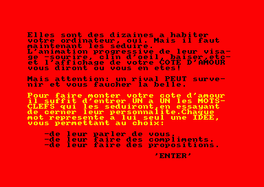 Don Juan (Amstrad CPC) screenshot: Instructions (page 1)