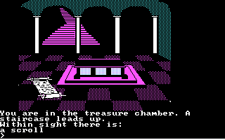 The Crimson Crown (DOS) screenshot: Inside the treasure chamber. (CGA)