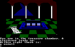 The Crimson Crown (DOS) screenshot: Within sight there is a scroll (PCjr)