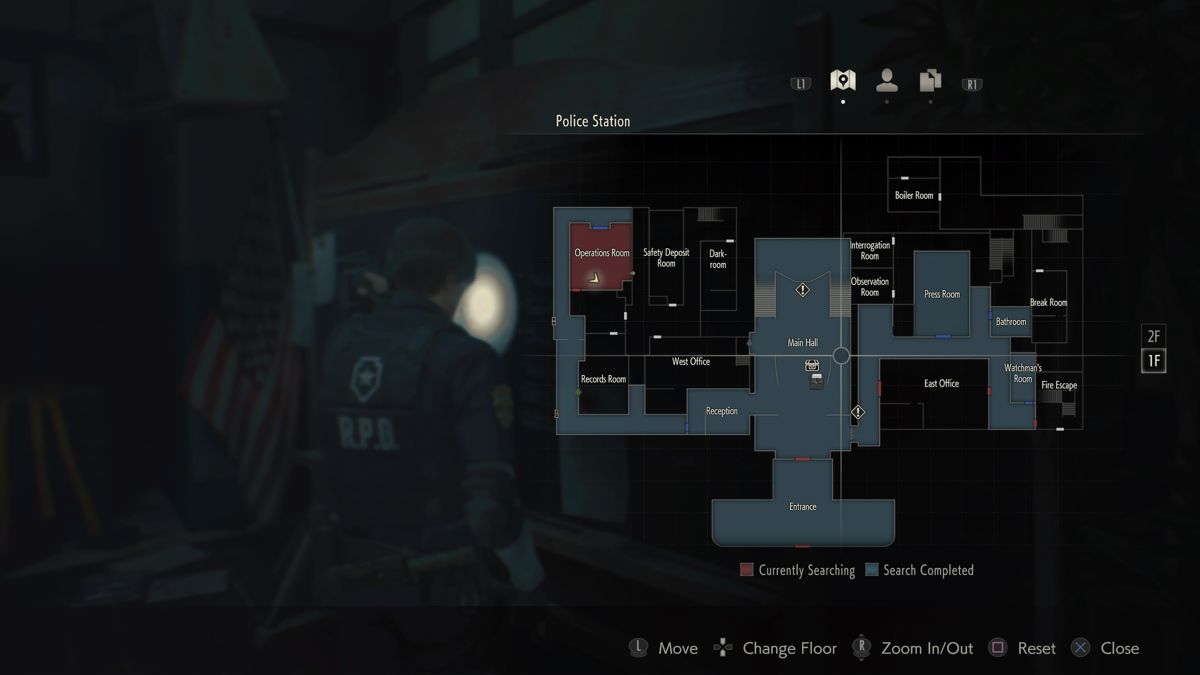 Resident Evil 2 (PlayStation 4) screenshot: Map of the area