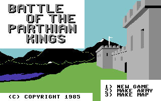 Parthian Kings (Commodore 64) screenshot: Title screen.