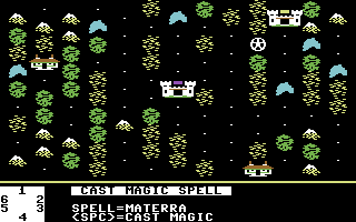 Parthian Kings (Commodore 64) screenshot: Casting a magic spell.