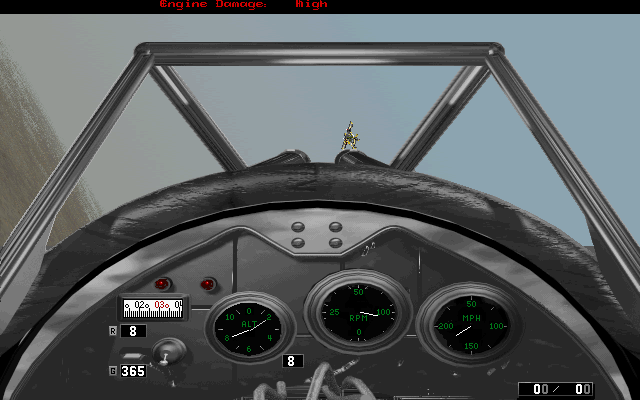 Air Power: Battle in the Skies (DOS) screenshot: Dogfight in lower atmosphere (SVGA).