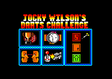 Jocky Wilson's Darts Challenge (Amstrad CPC) screenshot: Option screen.
