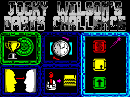 Jocky Wilson's Darts Challenge (ZX Spectrum) screenshot: Option screen.