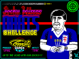 Jocky Wilson's Darts Challenge (ZX Spectrum) screenshot: Loading screen.