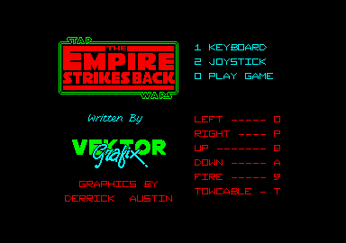 Star Wars: The Empire Strikes Back (Amstrad CPC) screenshot: Title screen.