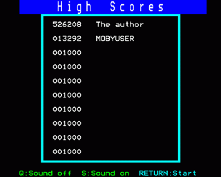 Frenzy (BBC Micro) screenshot: High Scores