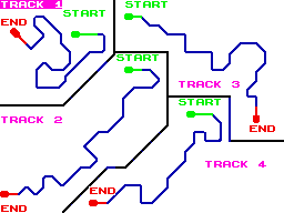 The Games: Winter Edition (ZX Spectrum) screenshot: Pick your track for the Luge.