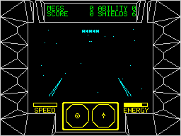 Wanderer (ZX Spectrum) screenshot: Shooting lasers.